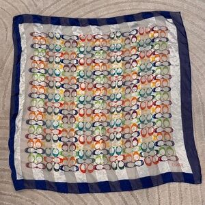 COACH multicolor monogram scarf big CC rainbow printed colorful shawl twilly